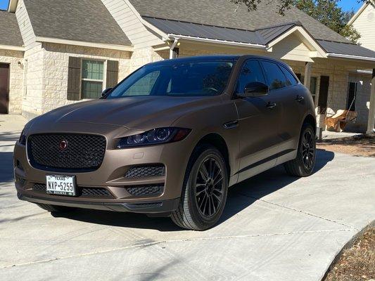 Wrapped in matte brown film