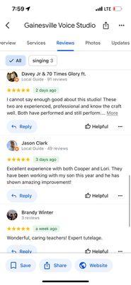More reviews from some of our amazing students.