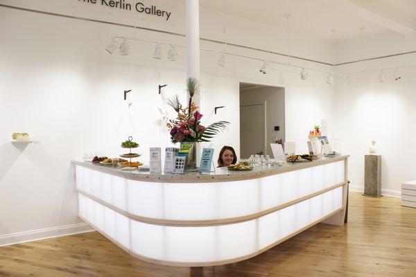 Creative York reception desk by local artist Peter Danko.