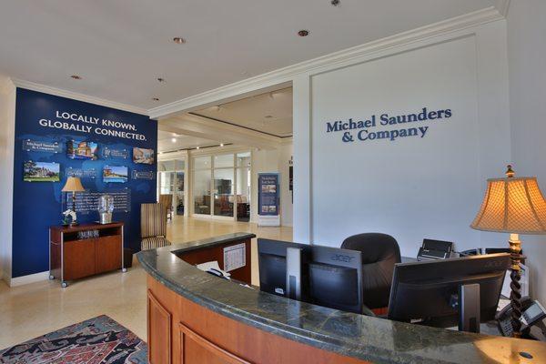 Reception Desk of Michael Saunders & Company's Lakewood Ranch Office. Lakewood Ranch Florida Real Estate, Homes, Condos, Lots, and Title.