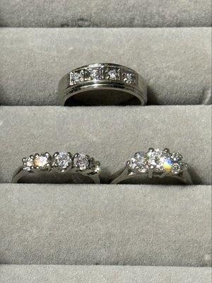 Family rings that were sized and rhodium dipped