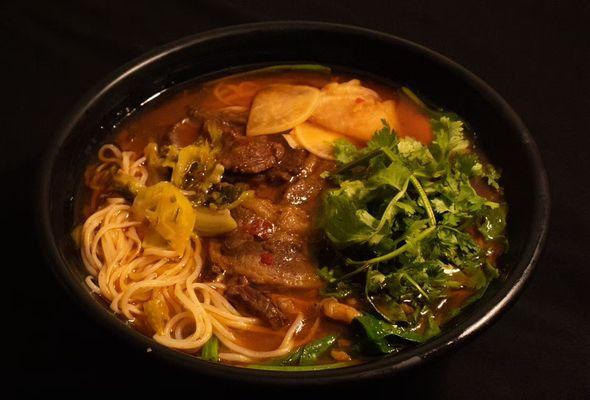 Braised spicy beef noodle soup