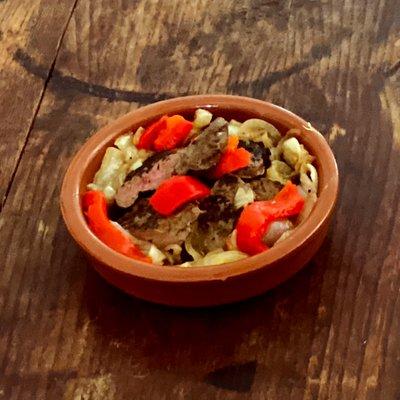 Tapas Y Paellas - Tapa - Liver with Caramelized Onions and Roasted Red Pepper