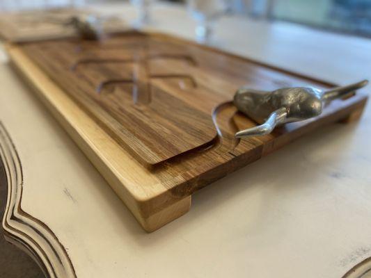 Maplewood Cutting Board with longhorn handles.