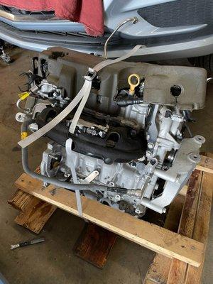 Newer engine with 15k miles and warranty, original engine 114k blown cylinder #1