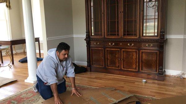 Dining Room taking extreme care with Hickory Chair Furniture.