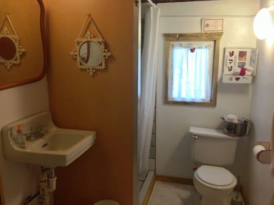 The bathroom in Chokecherry, great shower with good pressure