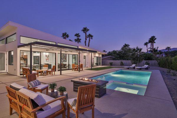 Twilight shot of our brand new listing in Palm Springs.