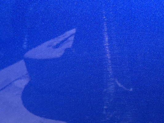 The tire brush "read my car wrong" and scratched the f*%k outta my car. Left the circle brush marks on my door.