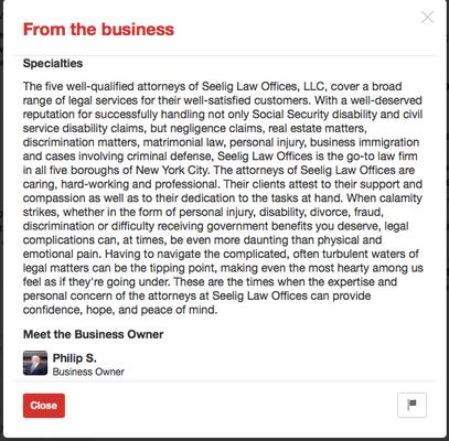 They don't offer what they say they do and treat you terribly when you call in for injury law  representation.