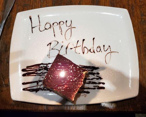 unexpected free dessert which was really appreciated.