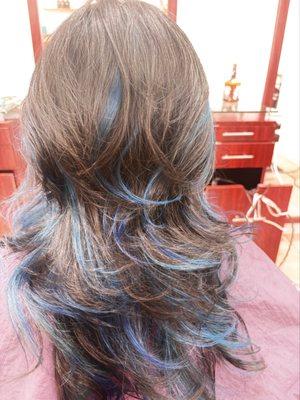 Blue highlights