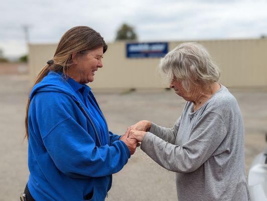 A quiet prayer and a caring hand  San Bernardino City Mission offers spiritual and emotional support along with practical help.