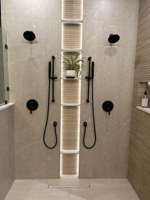 Custom tile showers