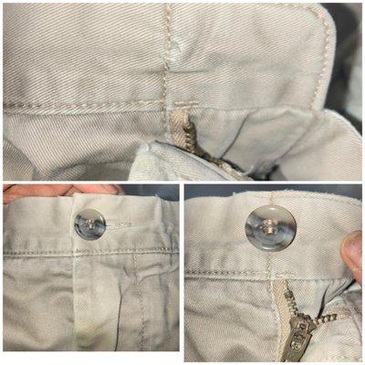 Men suit pants replace the buttons and new  threat  stitching.