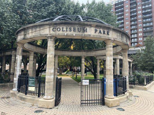 Entrance. This park is the former site of the Chicago Coliseum/The Syndrome.