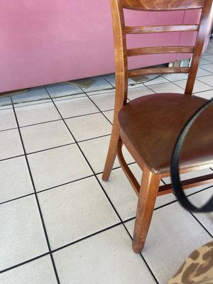 View from where I sat, zoom in on the floor under the pink area...this is why I decided not to return.