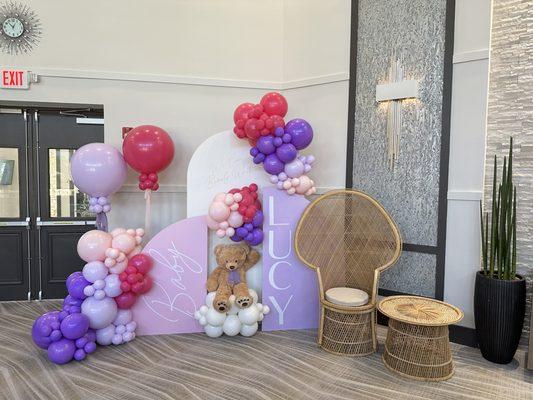 Baby Shower setup. "We Can Bearly Wait"