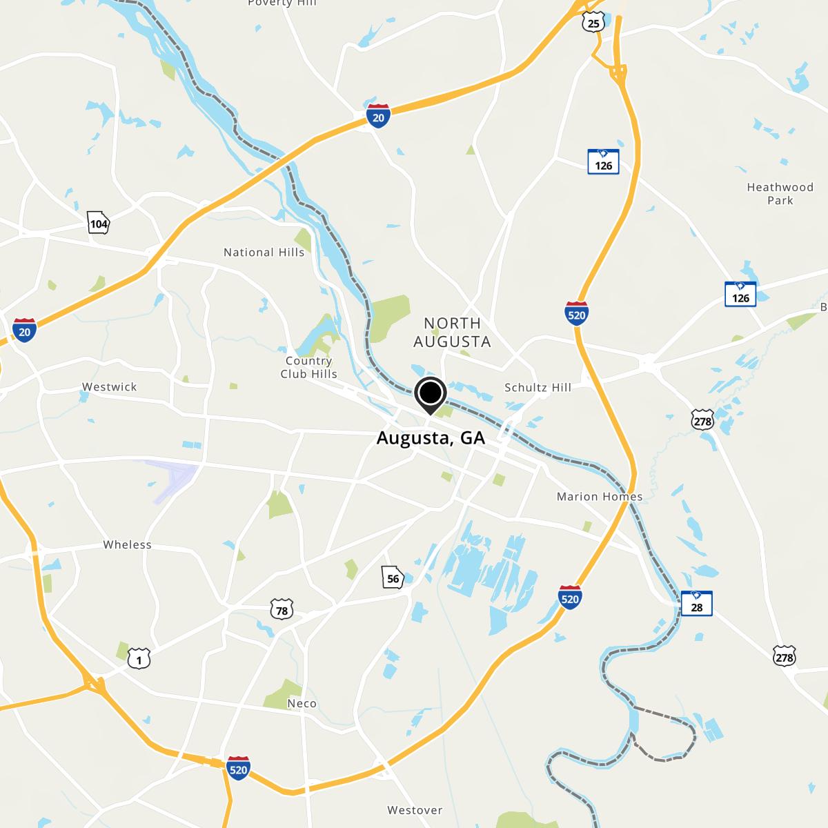 Augusta, GA Map