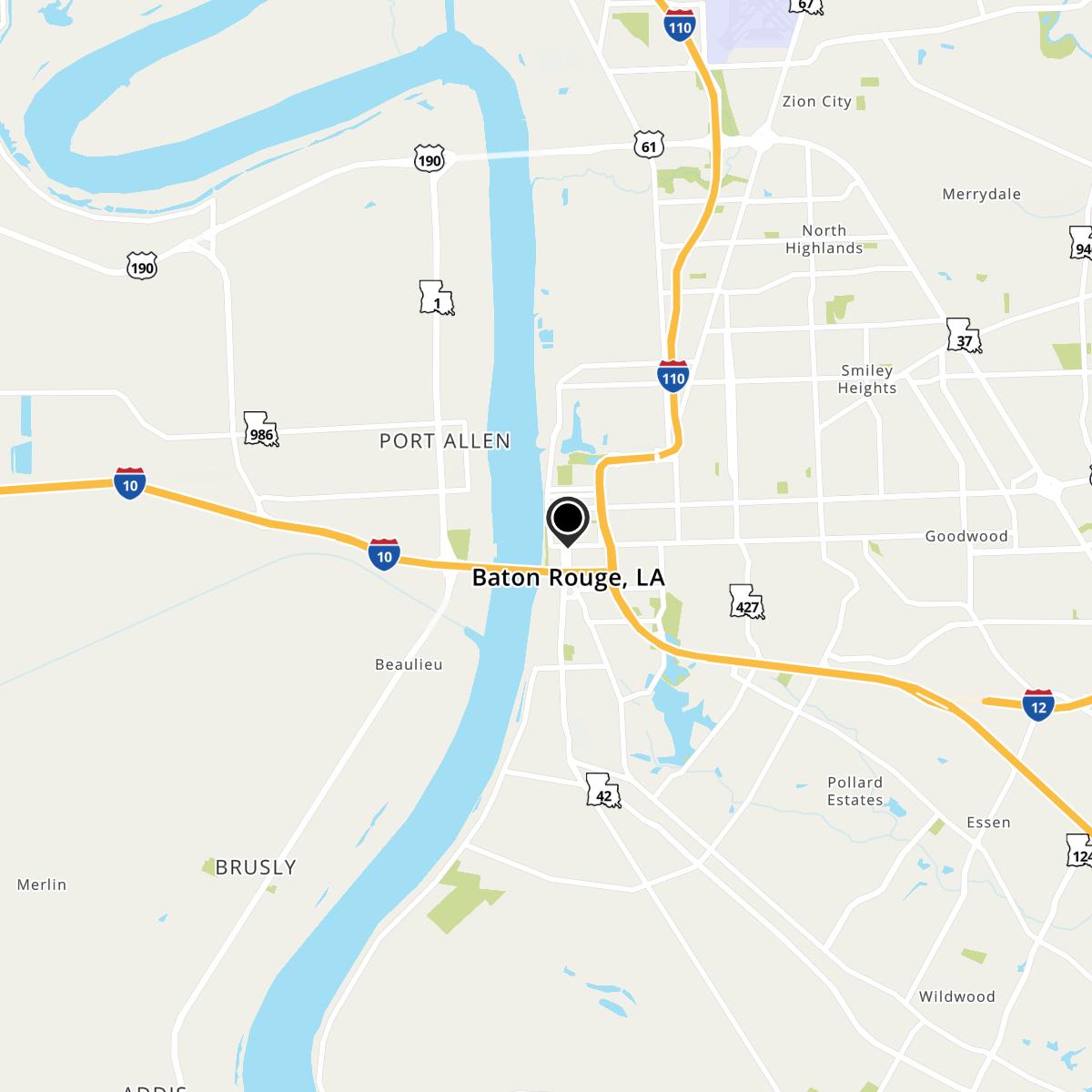 Baton Rouge, LA Map