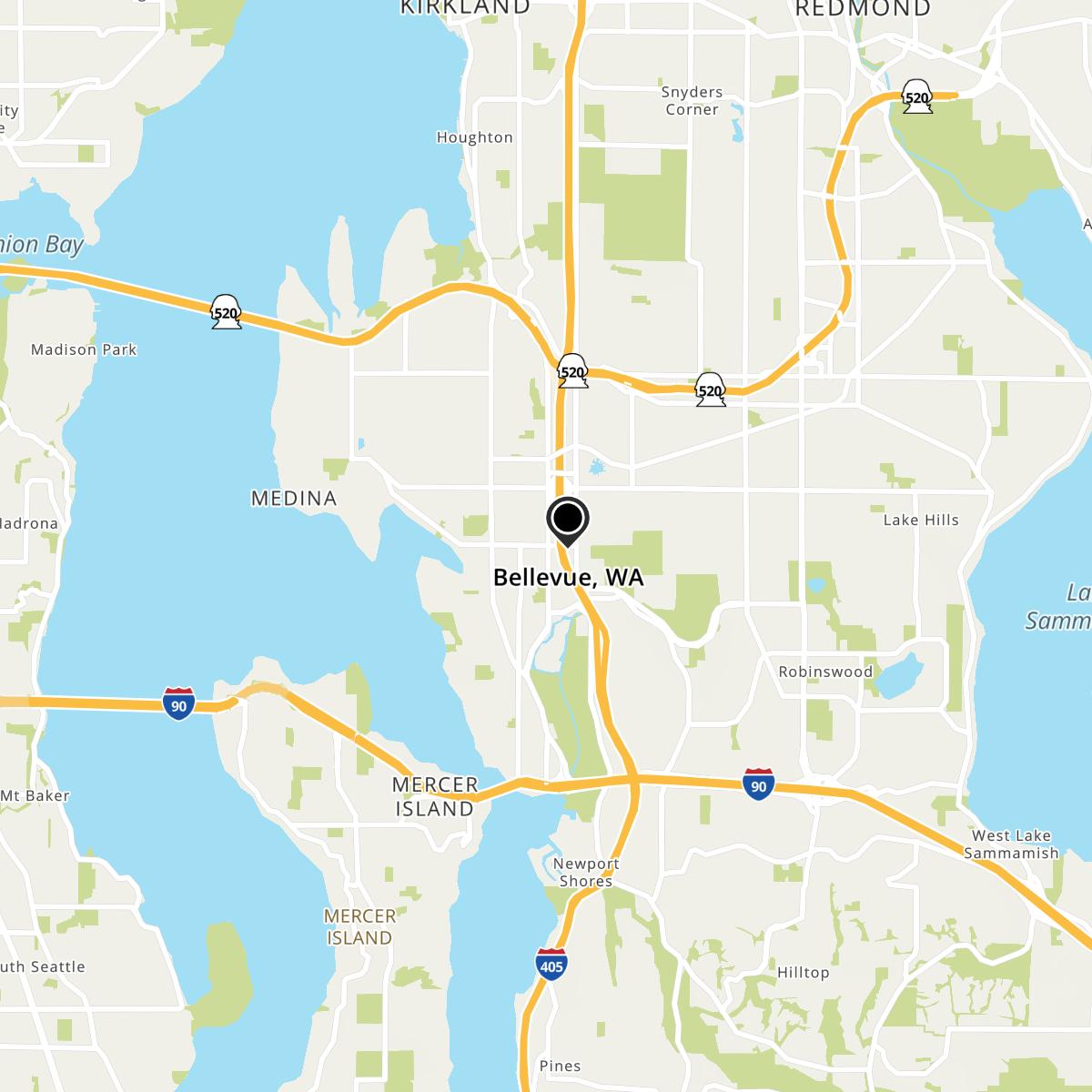 Bellevue, WA Map