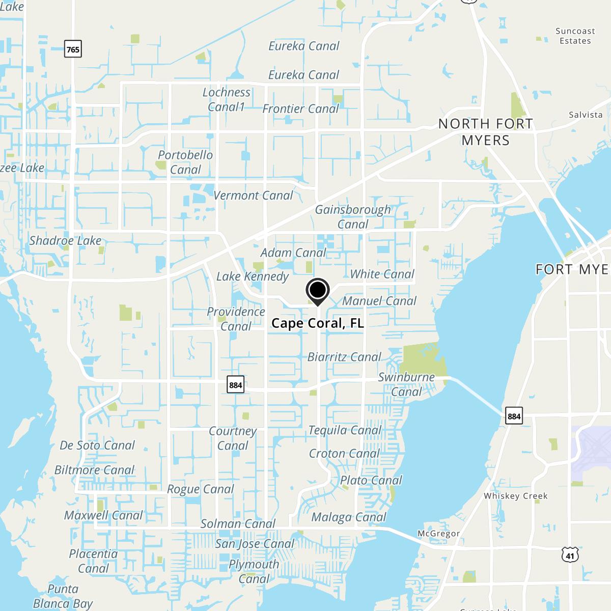 Cape Coral, FL Map