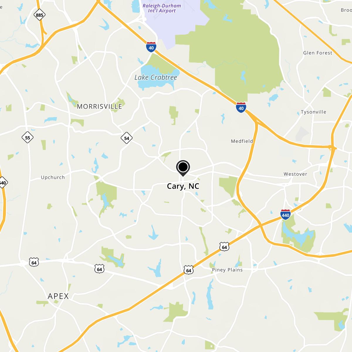 Cary, NC Map