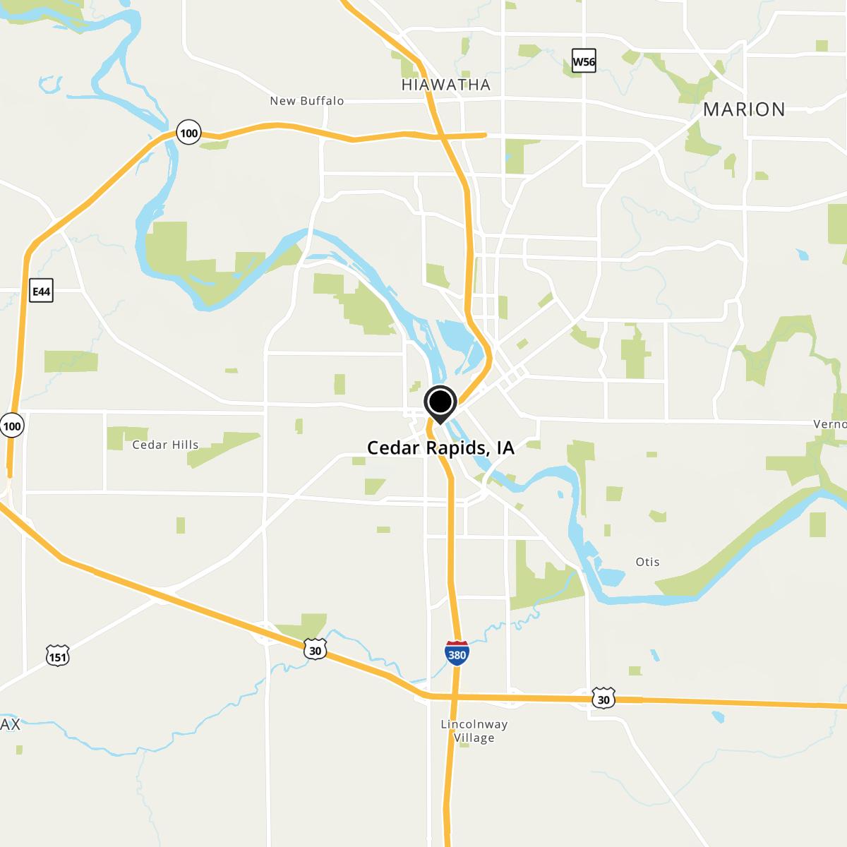 Cedar Rapids, IA Map