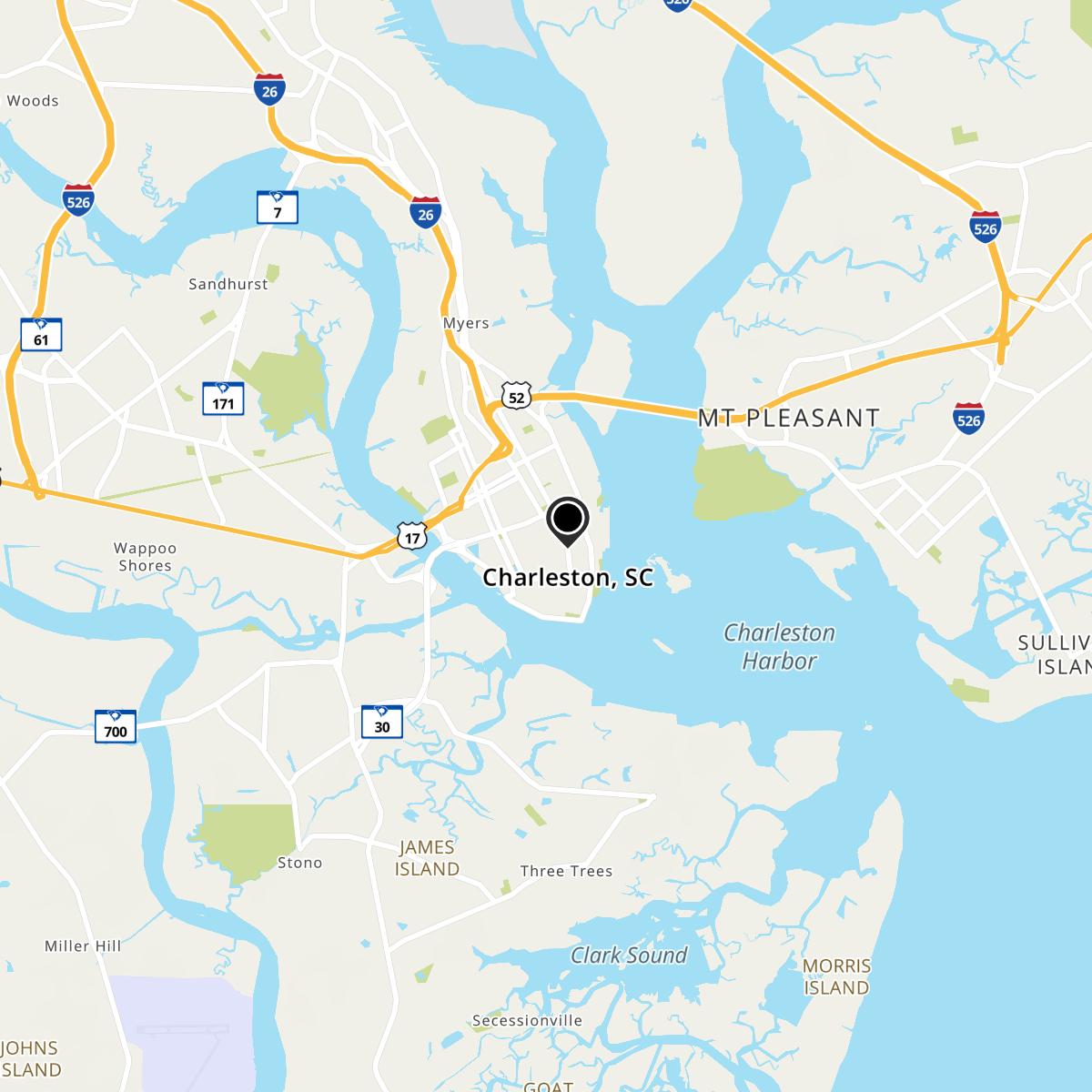 Charleston, SC Map