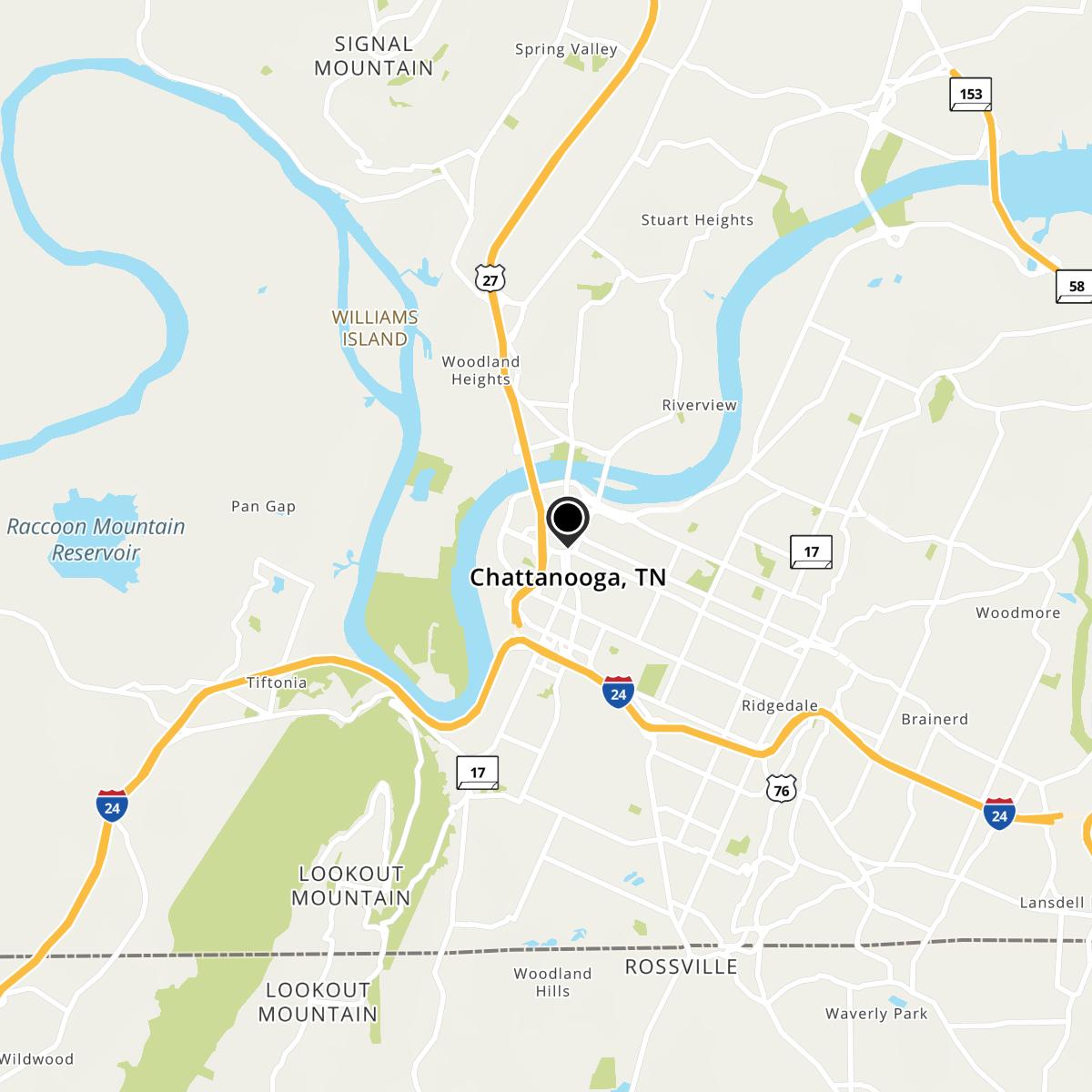 Chattanooga, TN Map