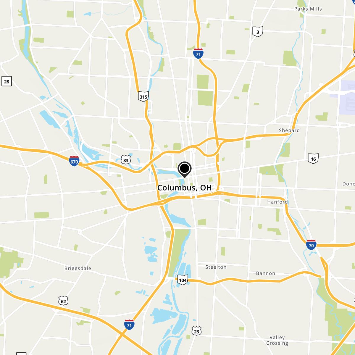 Columbus, OH Map