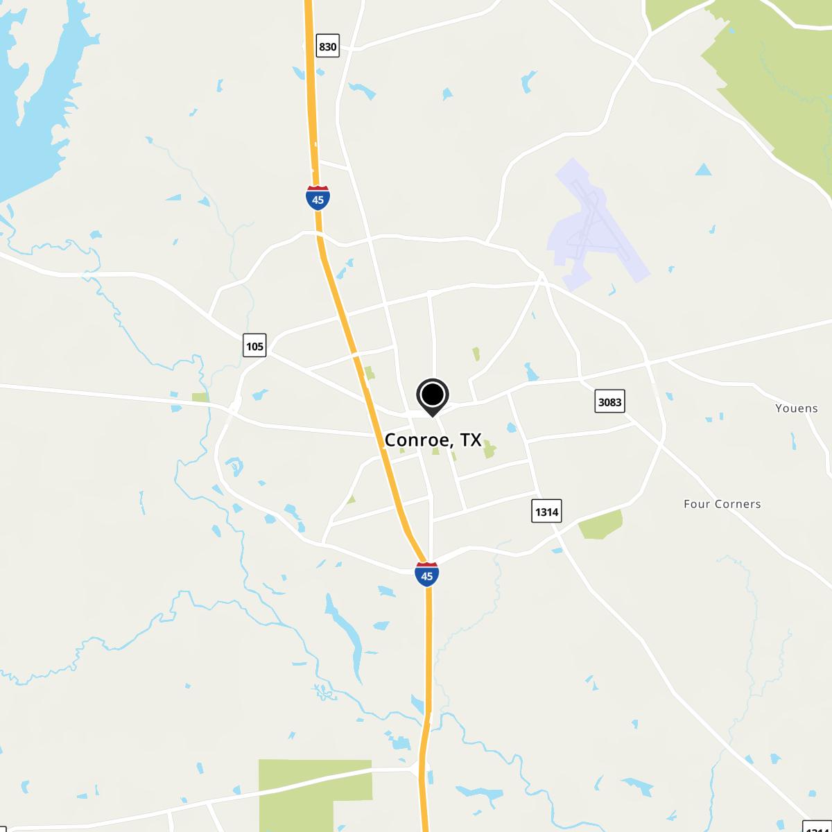 Conroe, TX Map