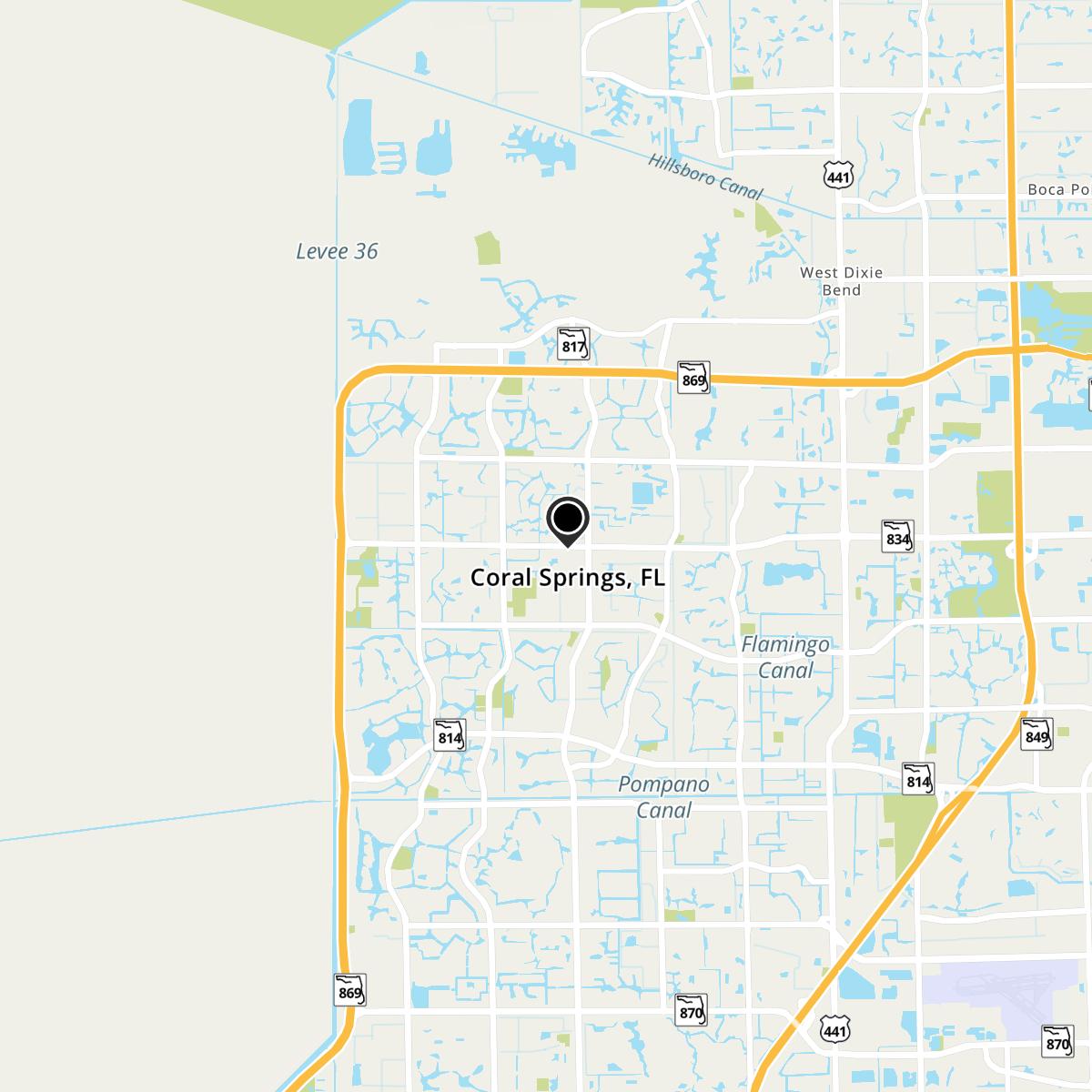 Coral Springs, FL Map