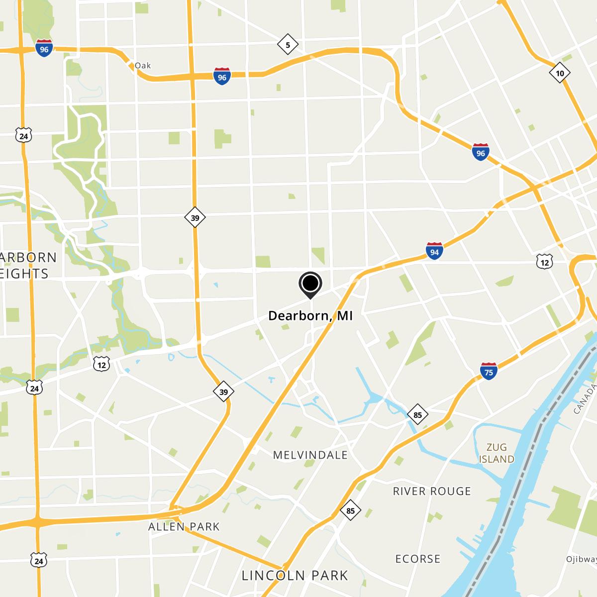 Dearborn, MI Map