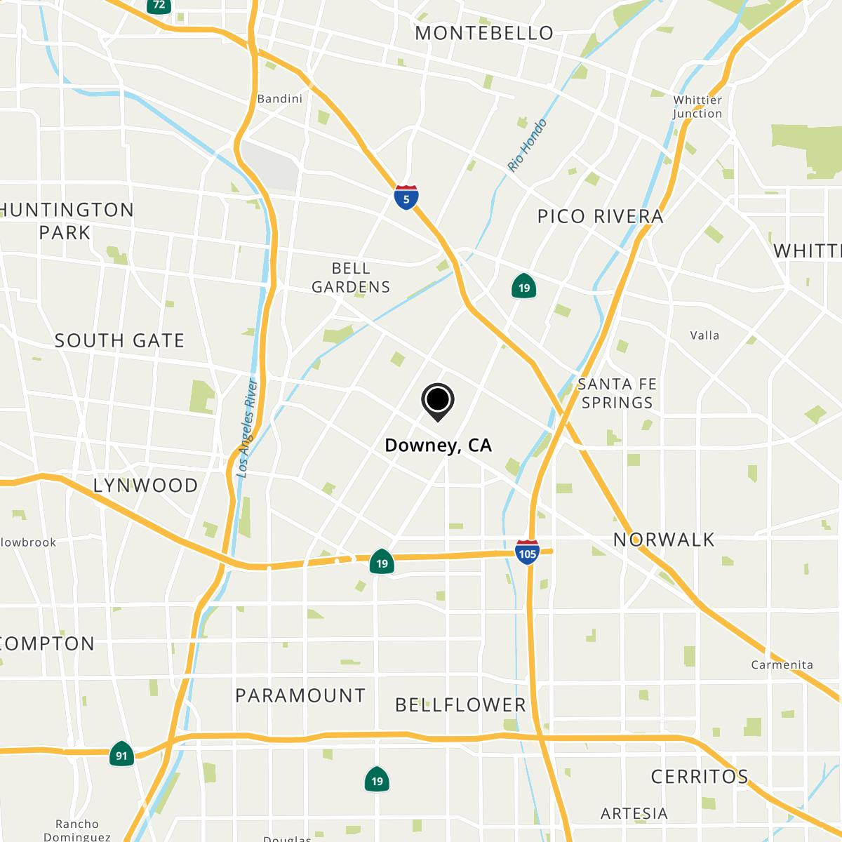 Downey, CA Map