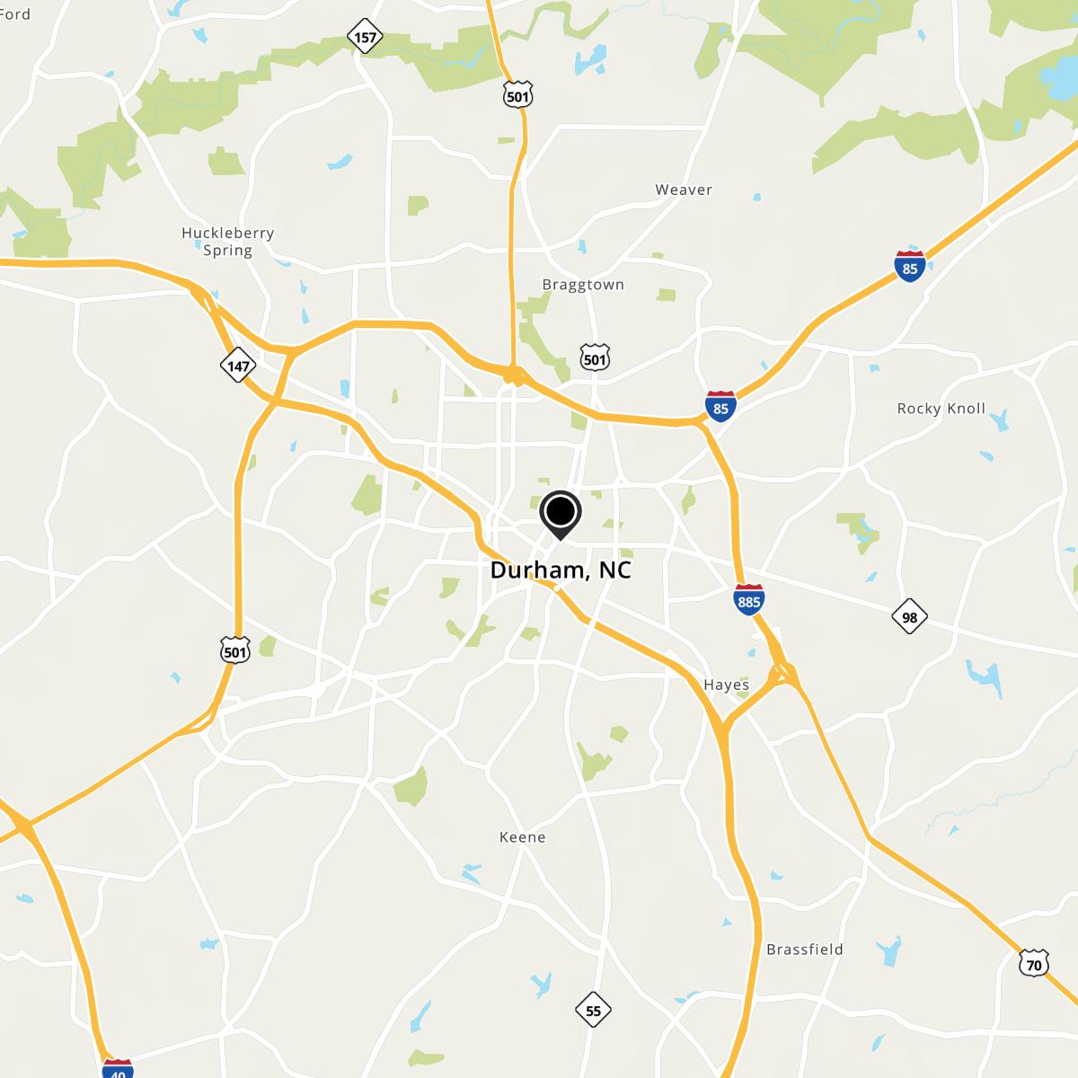 Durham, NC Map