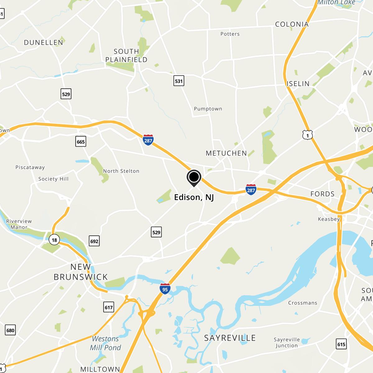 Edison, NJ Map