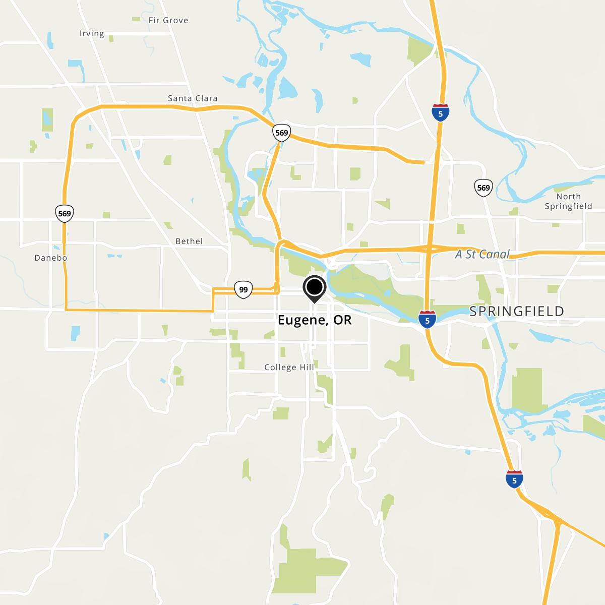 Eugene, OR Map