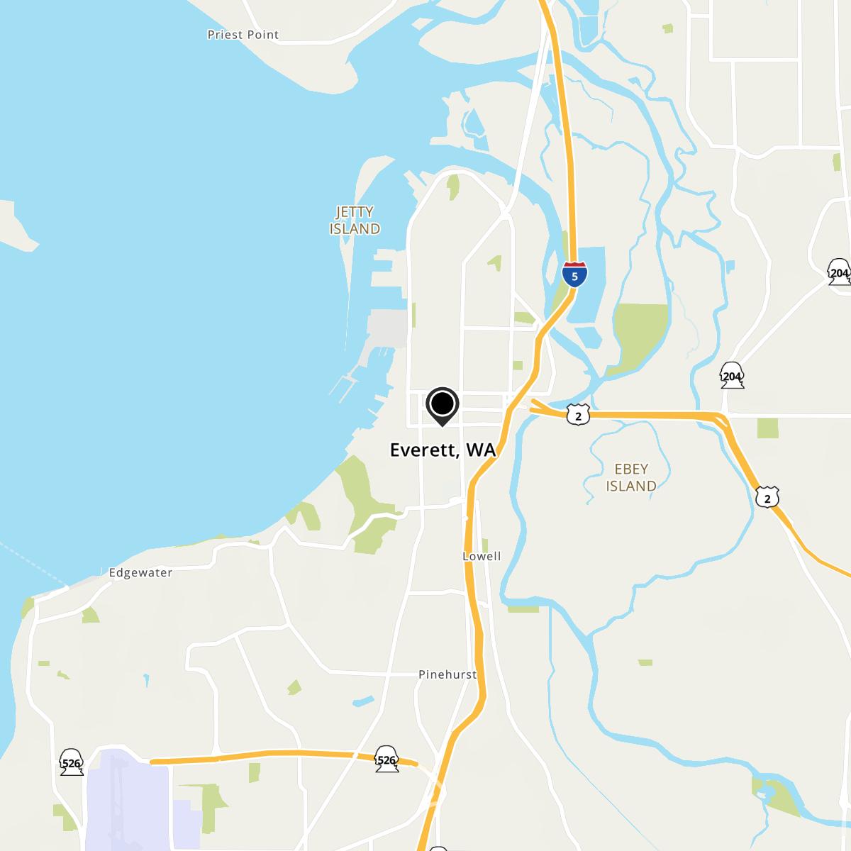 Everett, WA Map