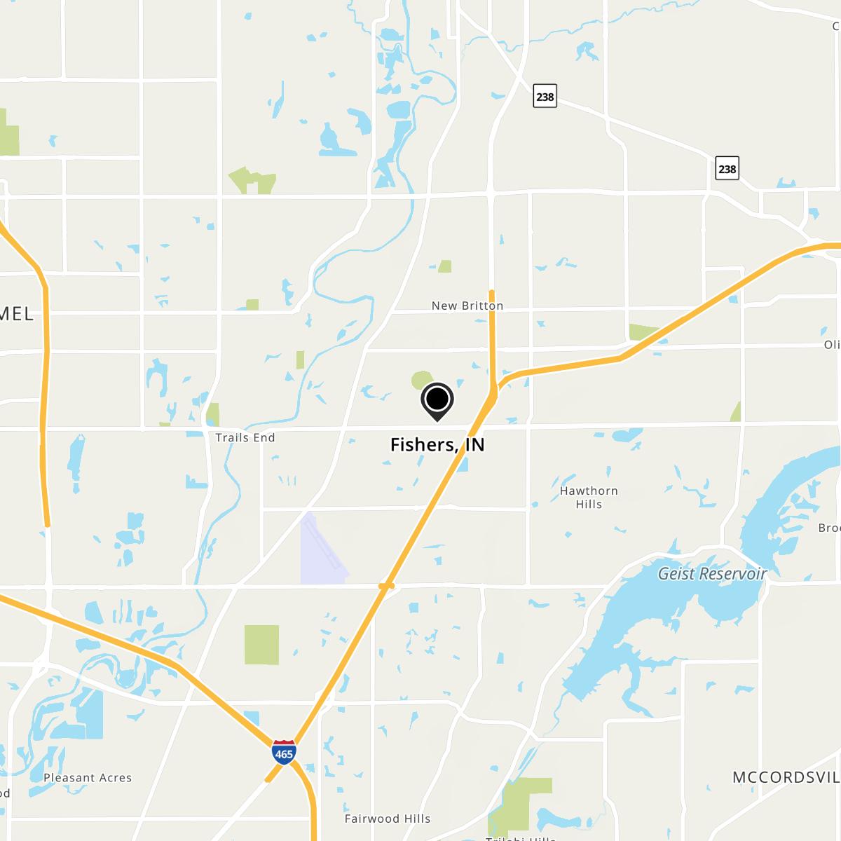 Fishers, IN Map