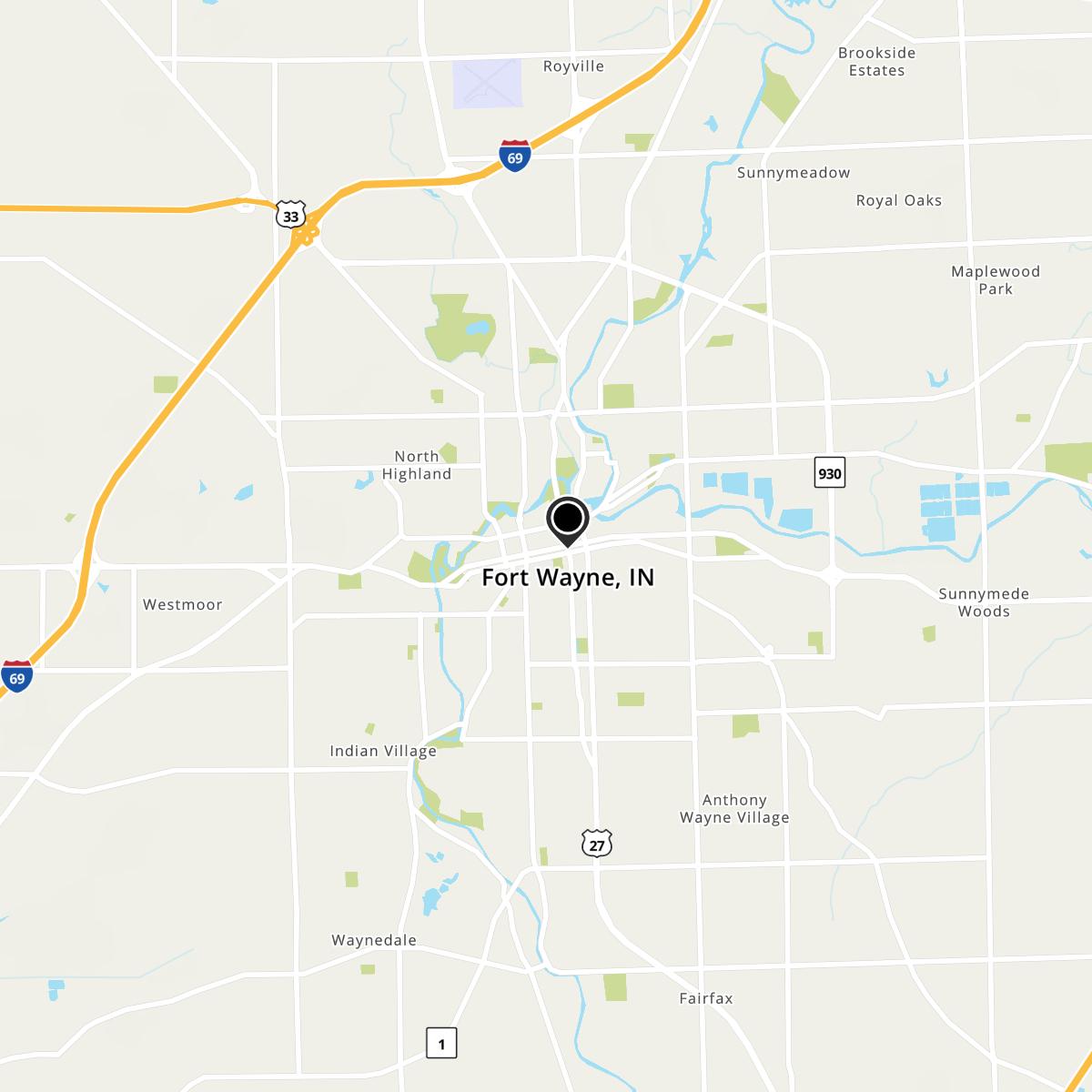 Fort Wayne, IN Map