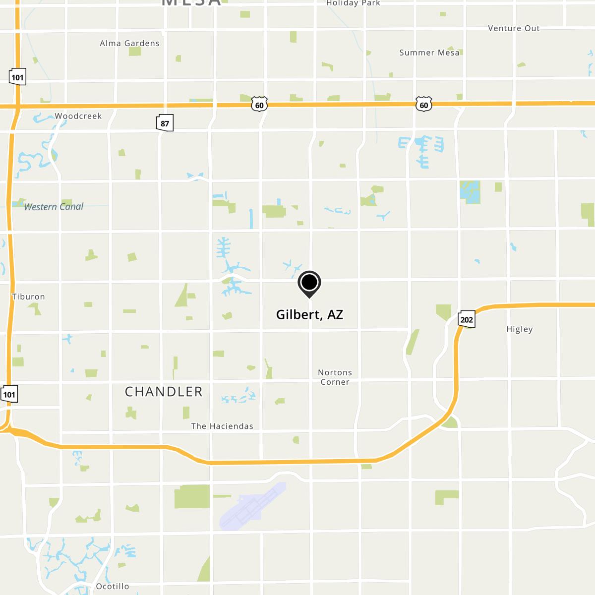 Gilbert, AZ Map