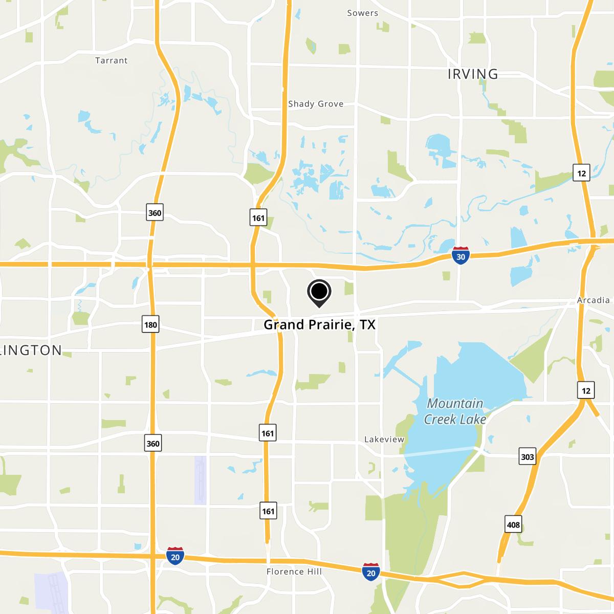 Grand Prairie, TX Map