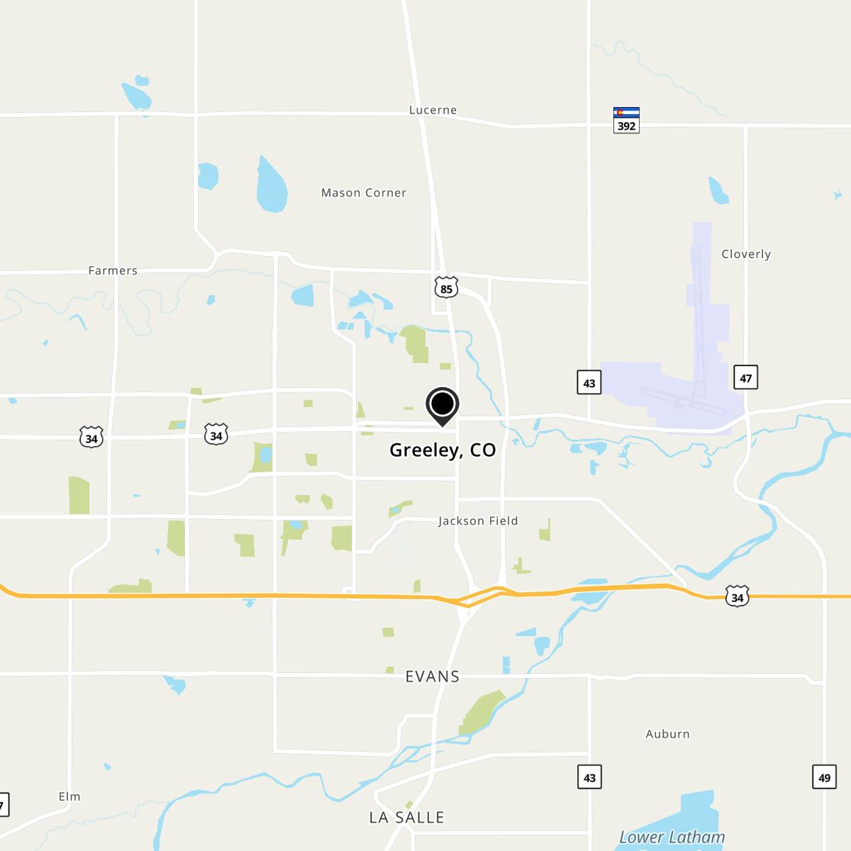 Greeley, CO Map