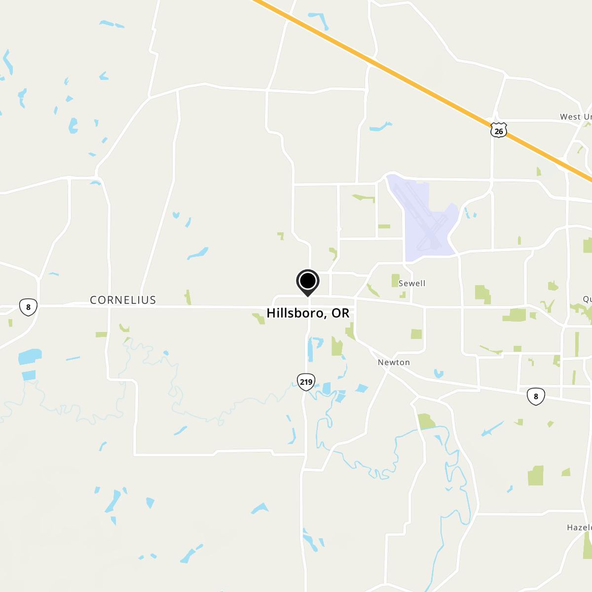 Hillsboro, OR Map