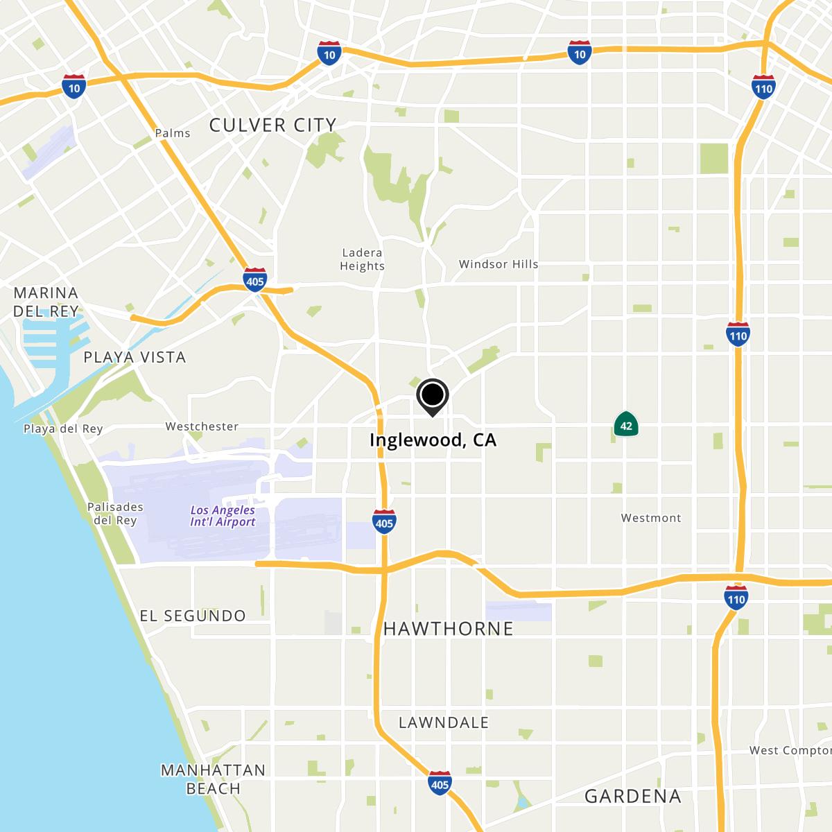 Inglewood, CA Map