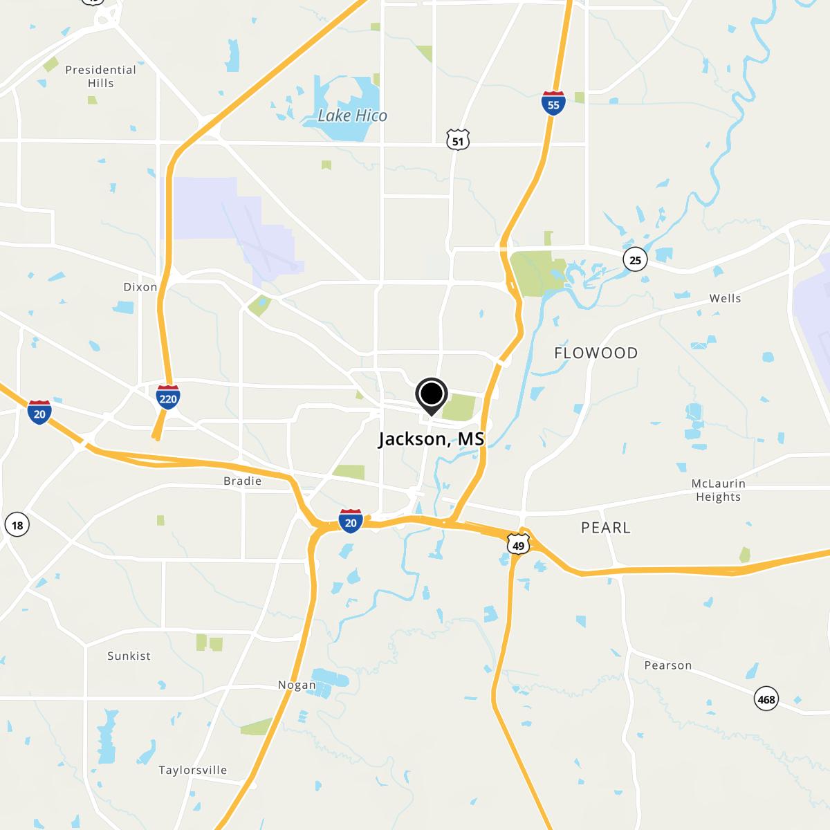 Jackson, MS Map