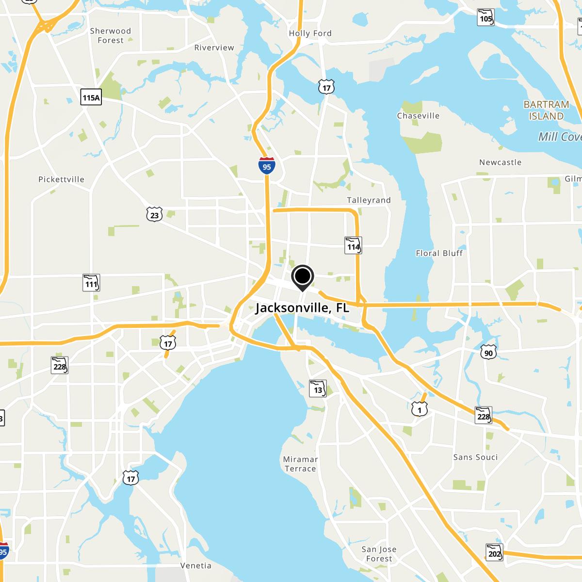 Jacksonville, FL Map