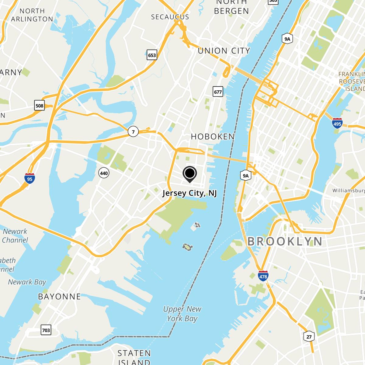 Jersey City, NJ Map