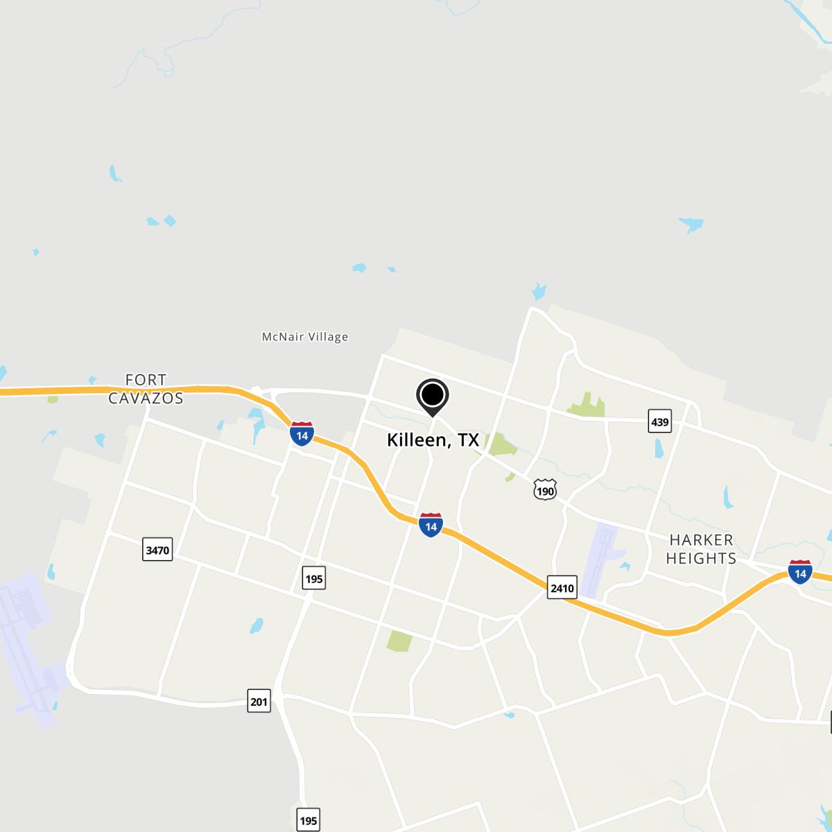 Killeen, TX Map